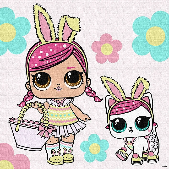 Набір для розпису по номерах для дітей "L.O.L. Surprise! Spring Bling Hops with Kittea" 40х40 см IDEYKA (Нас8674)