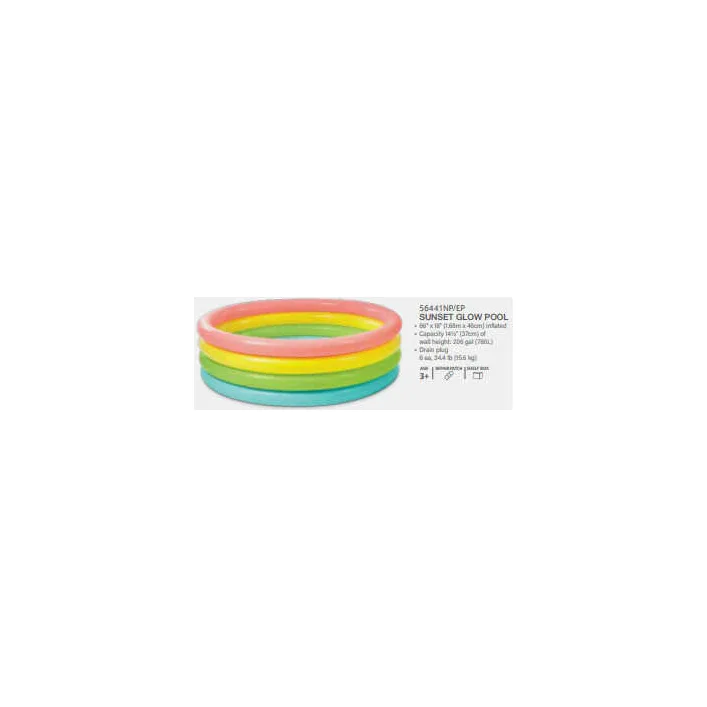 Intex Басейн 56441 NP "Веселка" (6) 4 кільця, розміром 168-45см, обсяг: 780л при наповненні 80, від 3 років