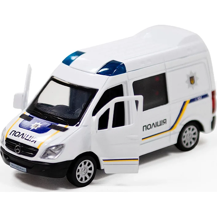 Автомодель - MERCEDES-BENZ SPRINTER ПОЛИЦИЯ 250294 в коробке TechnoDrive (Маш4113)