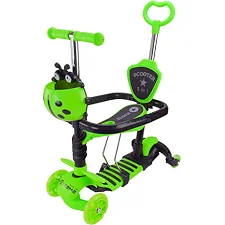 Самокат детский 3-х колесный Scooter Children's SC2501(Green) 3в1 светящиеся колеса, зеленый