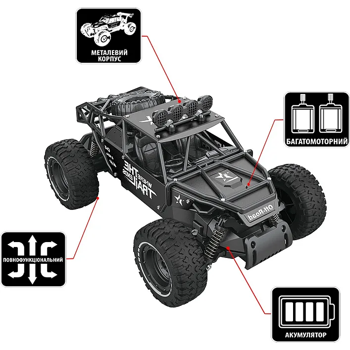Автомобиль Off-road Crawler на р/у – Race (матовый черный, 1:14)
