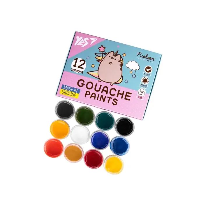Краски гуашевые Yes Pusheen 12 цв. 20 мл 230402 (Кнц7236)