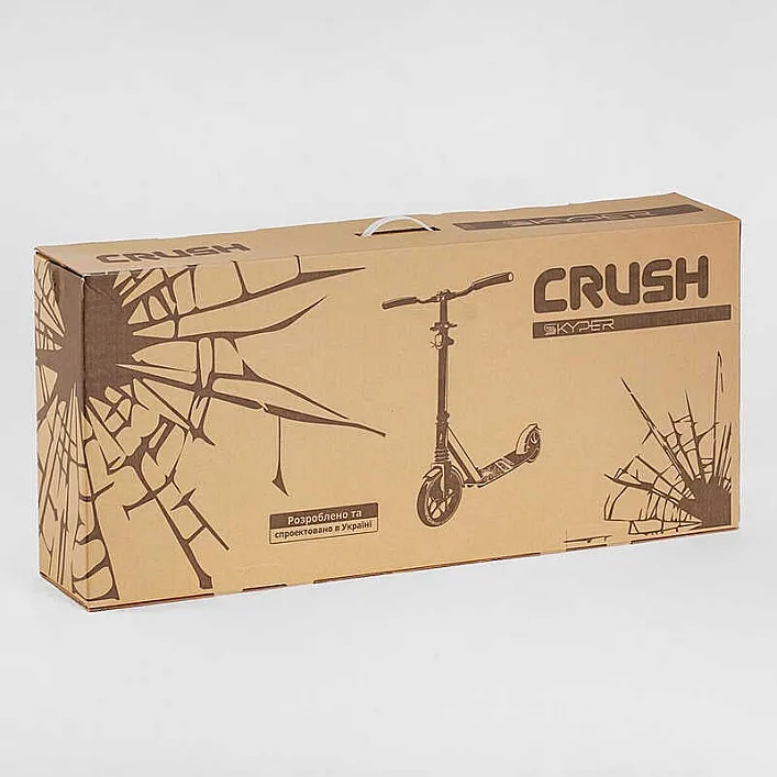 Самокат алюминиевый "Skyper Crush" 46249 (2) колеса PU, ФАРА, зажим руля, d передних колес - 230мм, d задних колес 200мм, 1 амортизатор передний