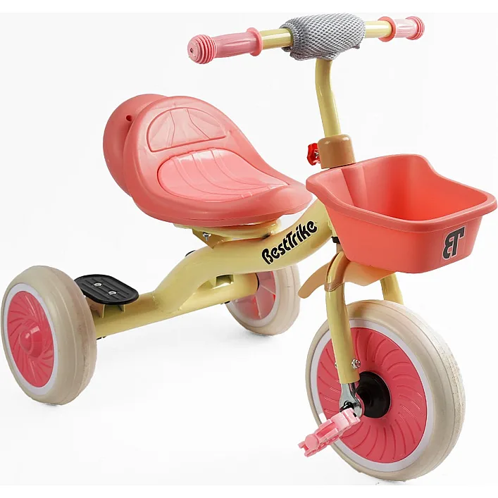 Велосипед 3-х колесный BS-41363 "Best Trike" (1) колеса EVA переднее 10&rsquo;&rsquo;, заднее 8&rsquo;&rsquo;, стальная рама, УКР.ОВЗУЧИВАНИЕ, свет, корзина, в коробке
