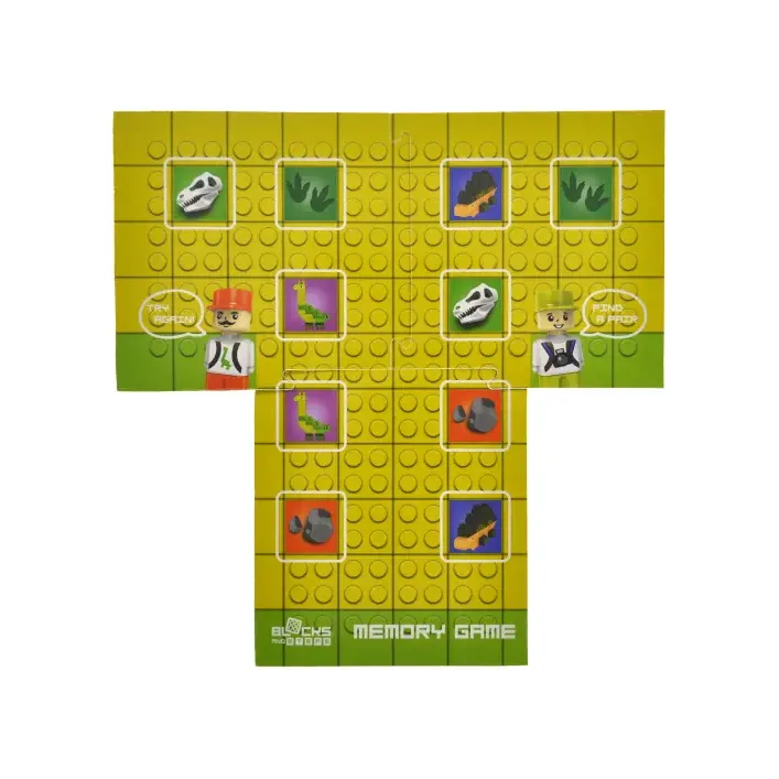 Конструктор "Block&Steps: Земля динозавров" + ходилка и мемори игра 3в1, 41дет. QB300-101 qbee (Кон7631)