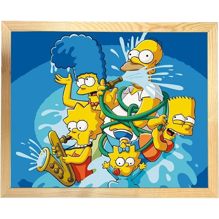 Картина по номерам с багетной рамкой "Crazy family", 30х40 см