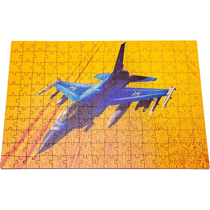 Фигурный деревянный пазл A3 "F16 Fighting Falcon" PuzA3-02023, 176 элементов
