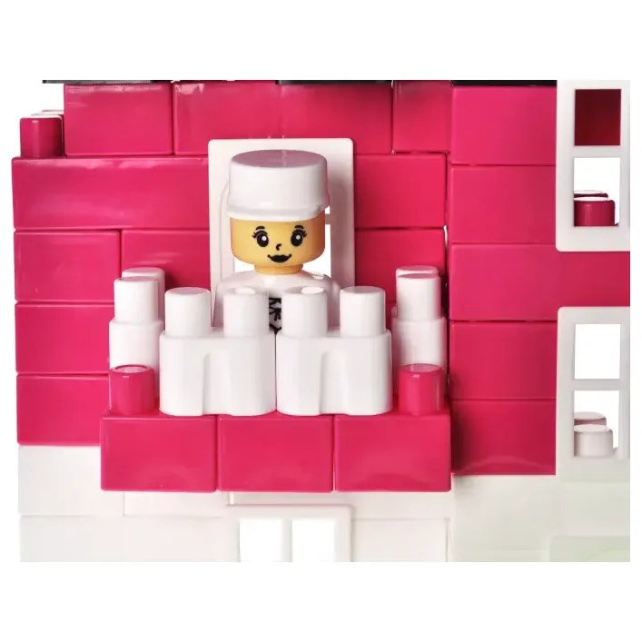 Конструктор "Block&Steps: Розовая Вилла" + ходилка и мемори игра 3в1, 124дет. QB300-206 qbee (Кон3296)