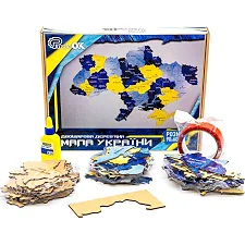 Карта Украины двухслойная деревянная, настенная, сине-желтая р. 60*90 см 60906 PuzzleOK (Дер6090)
