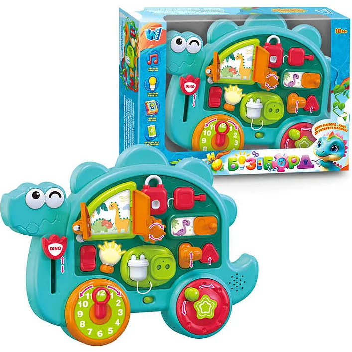 Бізіборд 72024 (36) "WToys", ОЗВУЧУВАННЯ УКРАЇНСЬКОЮ МОВОЮ, пісні, казки, звуки, підсвічування, пальчикові ігри, годинник, в коробці