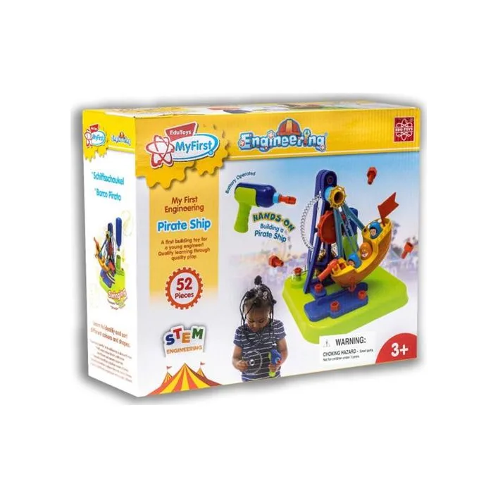 Набор для сборки Edu-Toys Пиратский корабль с инструментами 52 детали (JS026)