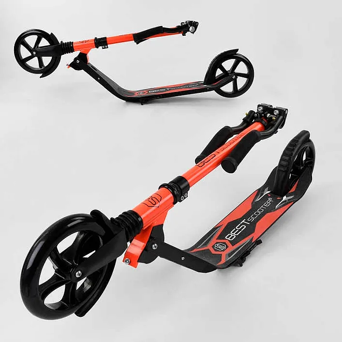 Самокат двухколесный 67450 "Best Scooter" (2) зажим руля, колеса PU - 20 см, 1 амортизатор