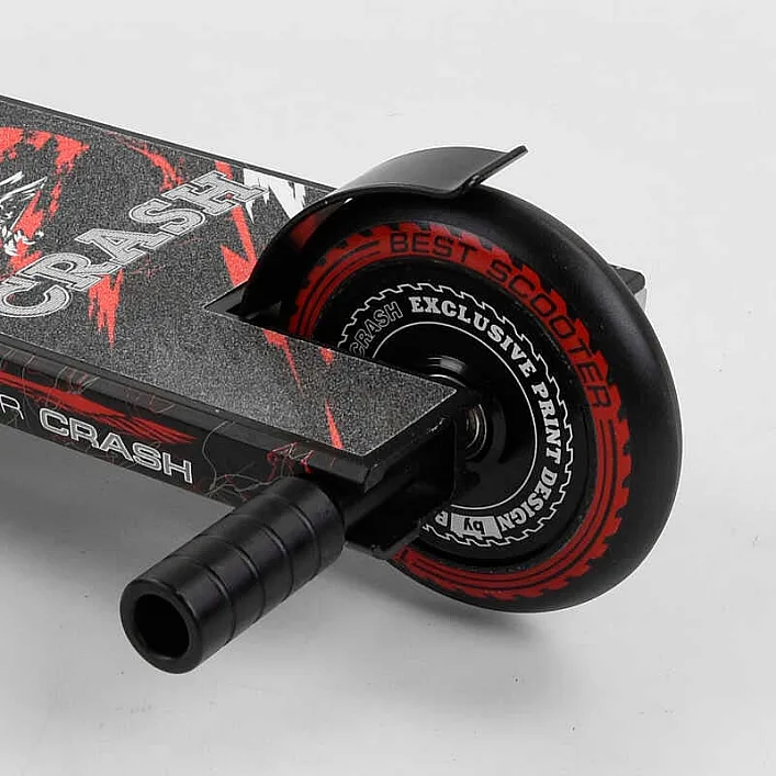 Самокат трюковый 67839 Best Scooter (4) "CRASH" HIC-система, ПЕГИ, алюминиевый диск и дека, колёса 110мм PU, ширина руля - 57 см, в коробке