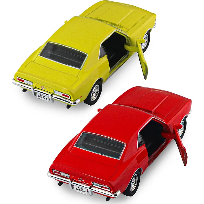 Автомодель - CHEVROLET CAMARO Z28 1968 (красный, желтый) TECHNODRIVE (Маш0384)
