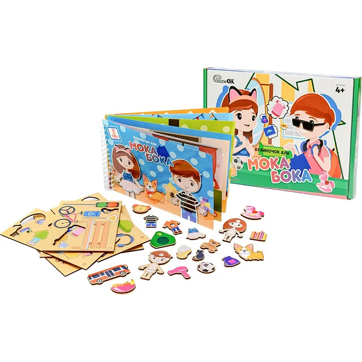 Деревянная игра с наклейками Домик для Мока Бока 6 ст., 103 дет. Puz-88892 PuzzleOK (Дер9892)