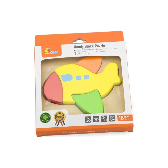 Деревянный мини-пазл Viga Toys Самолетик (50173)