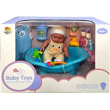 Пупс с ванночкой и аксессуарами в коробке BLS-W83 р.38*26,5*16,5см (Лял2425)
