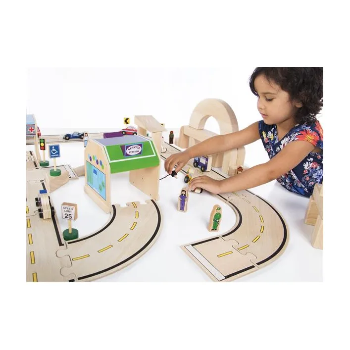 Набор строений Guidecraft Block Play к Дороге из дерева, 6 шт. (G6716)
