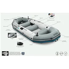 Intex Лодка 68376 NP (1) "MARINER 4" Четырехместная, Размер:328x145x48 см