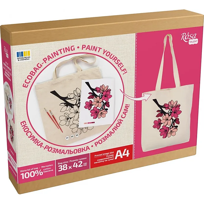 Набор для творчества экосумка-раскраска "Flowers" N0003653, 38х42 см