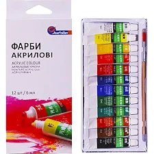 Краски акриловые J.Otten Basics EA1206M 12 цветов, 6мл (Кнц6120)