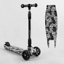 Самокат трехколесный Best Scooter 65-878 MAXI (6) складной алюминиевый руль, 3 колеса PU со светом, переднее 130х35 мм, заднее 80х45 мм, в коробке