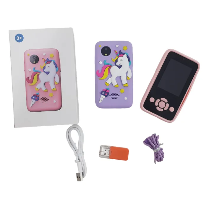 Смартфон "KidPhone Pony" с камерой и играми (розовый/фиолетовый) в коробке р.14*9*4см (Муз0150)