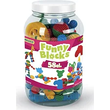 Конструктор "Funny blocks", 58 элементов, большая банка