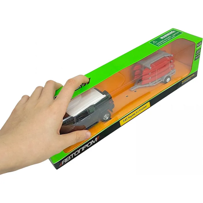 Машина+прицеп мет. 1:43 Toyota FJ,відкр.двері,короб.28*8*6,5см