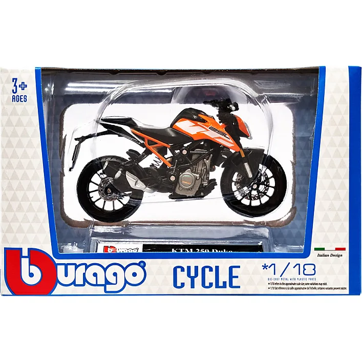 Детская модель Мотоцикла "KTM 250 Duke" Bburago 18-51030-4 масштаб 1:18