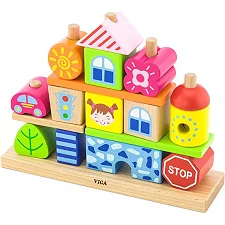 Деревянная пирамидка Viga Toys Городок (50043)