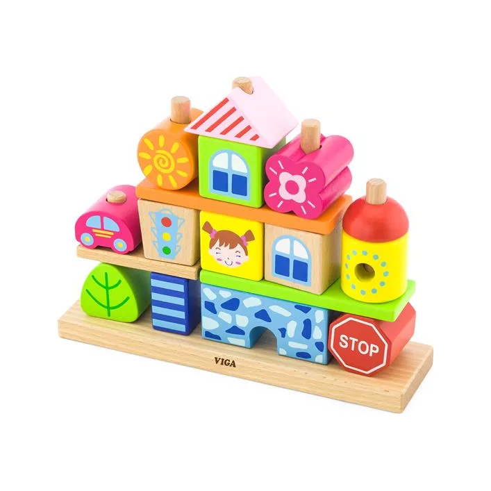 Деревянная пирамидка Viga Toys Городок (50043)