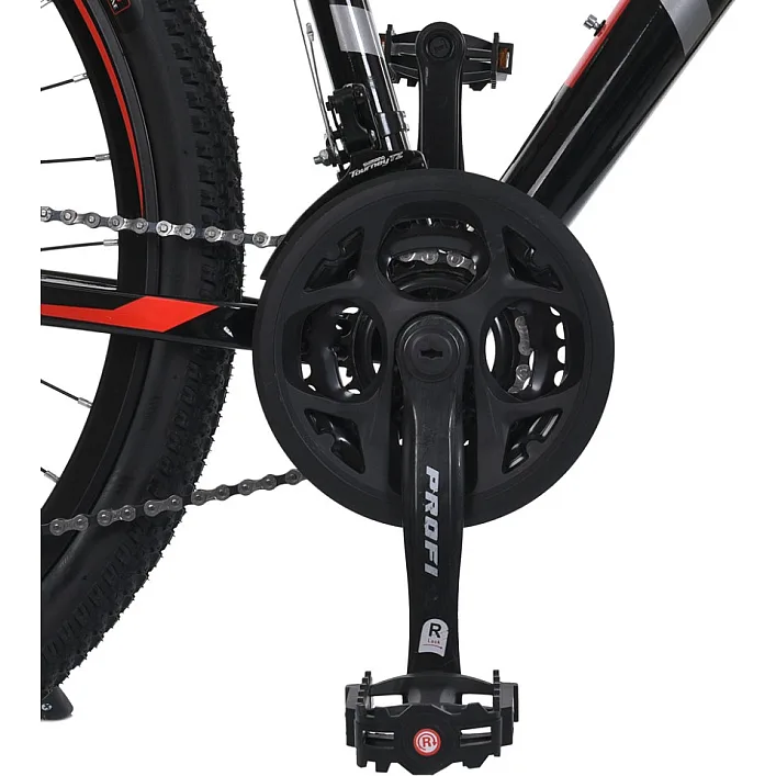 Велосипед MTB2602-2, 26 дюймов, алюминиевая рама 13 Shimano 21SP черно-красный