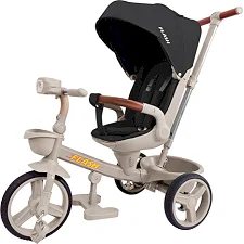Детский Велосипед трехколесный TILLY FLASH (T-3812 DARK GREY) складной руль