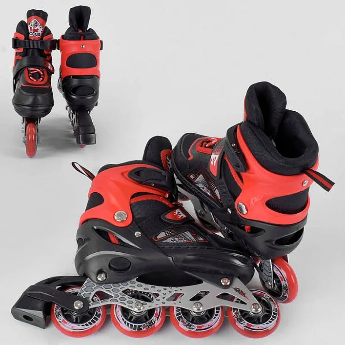 Ролики 8211-S Best Roller /размер 30-33/ цвет – КРАСНЫЙ (6) колёса PU, ПЕРЕДНЕЕ КОЛЕСО СВЕТ, в сумке, устілка – 17-19.5 см, d колес – 6.5 см