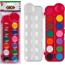 Акварель Zibi 12 цветов, пласт./кор., с кисточкой, розовая, KIDSLine ZB.6559-10 (Кнц5910)