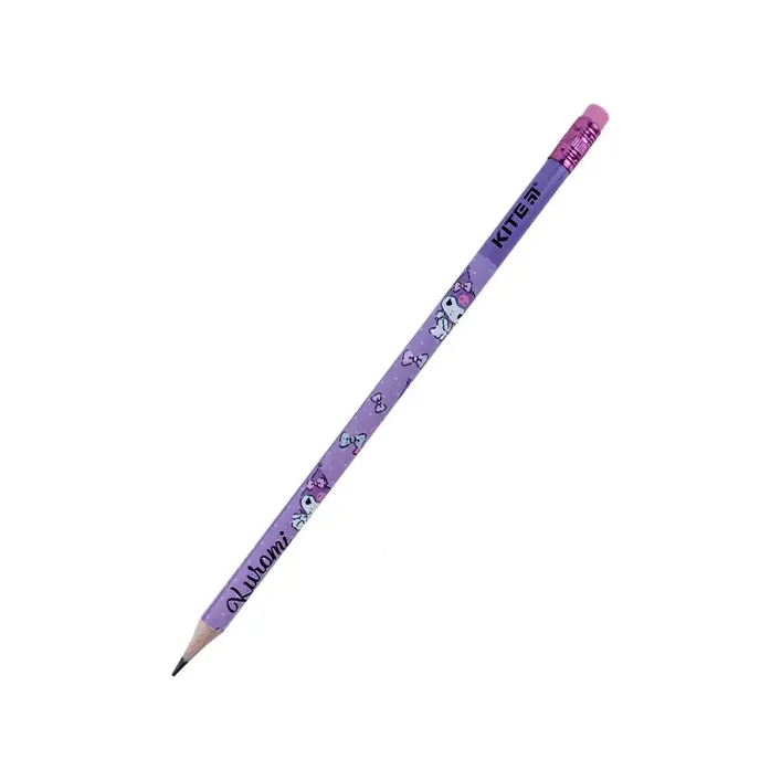 Карандаш графитный Kite с резинкой Kuromi HK24-056, тубус (Кнц5947)