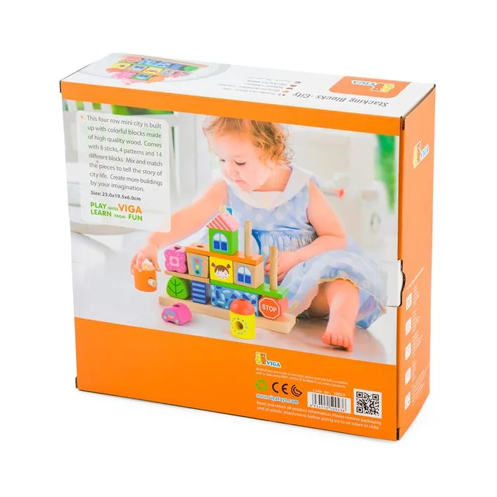 Деревянная пирамидка Viga Toys Городок (50043)