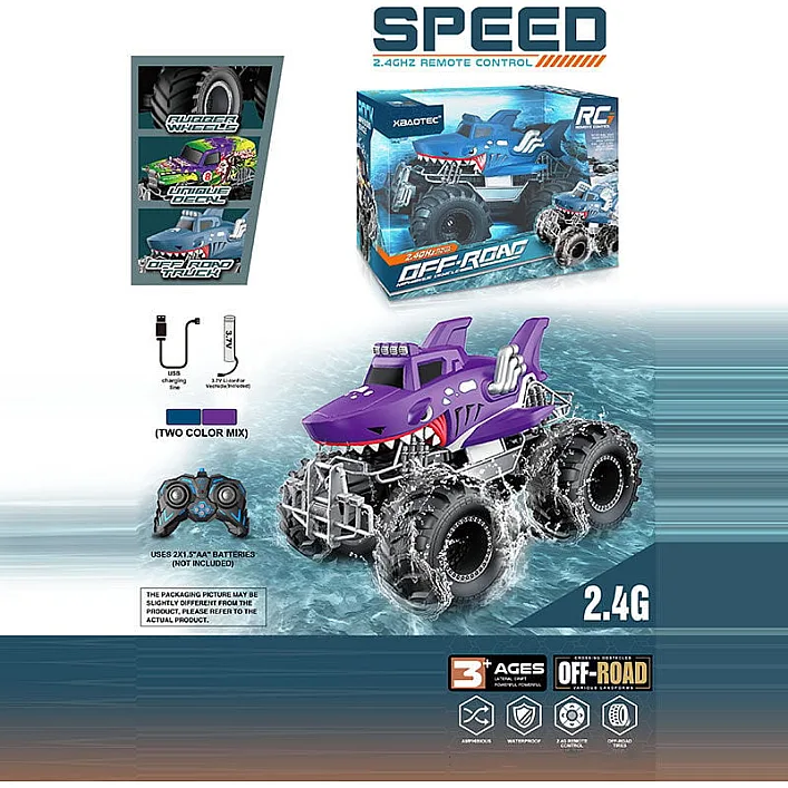 Машина на радіокеруванні XB 1256 (24) акумулятор 3.7 V, USB кабель, пульт 2.4G, маштаб 1:16, гумові колеса, водонепроникна, в коробці