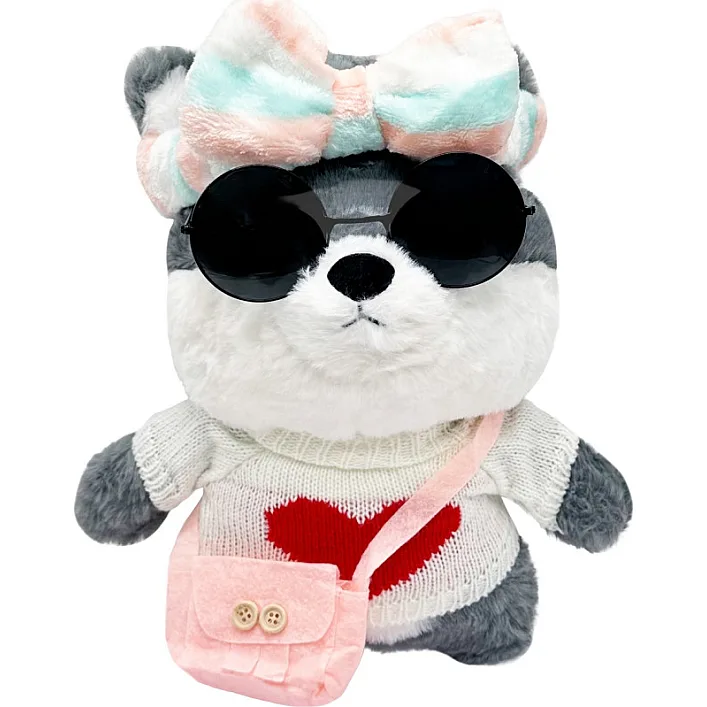 М'яка іграшка "Песик" K0201(Grey) одяг в асортименті, 30 см