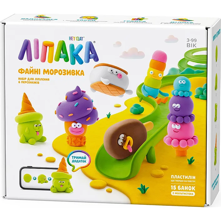 Меганабір пластиліну, що самостійно твердіє, ЛІПАКА – ФАЙНІ МОРОЗИВКА