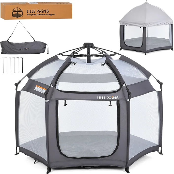 Детская платка манеж MR 1515 Platinum Grey 140х124х110 см