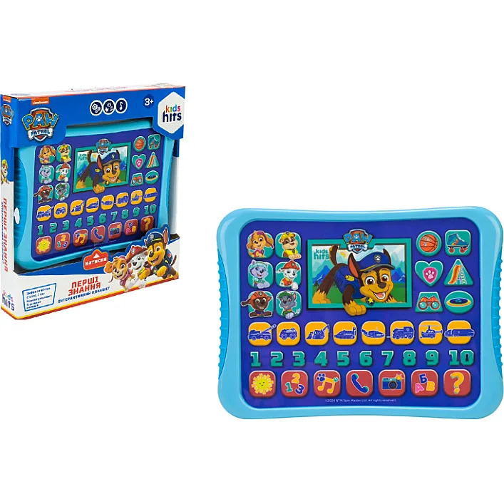 Планшет KH01/013L "Первые знания" Paw Patrol, на батарейках, в коробке р.25х27х4 см. KidsHits