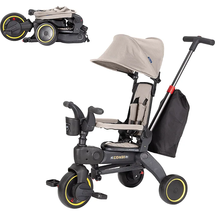 Детский трехколесный Велосипед TILLY COMBI (T-392 BEIGE) съемная родительская ручка