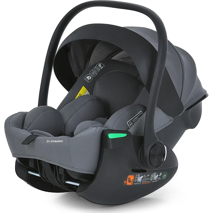 Дитяче Автокрісло El Camino i-Flow (ME 1198 Gray) i-SIZE R129, група 0+, зростання дитини 40-87 см