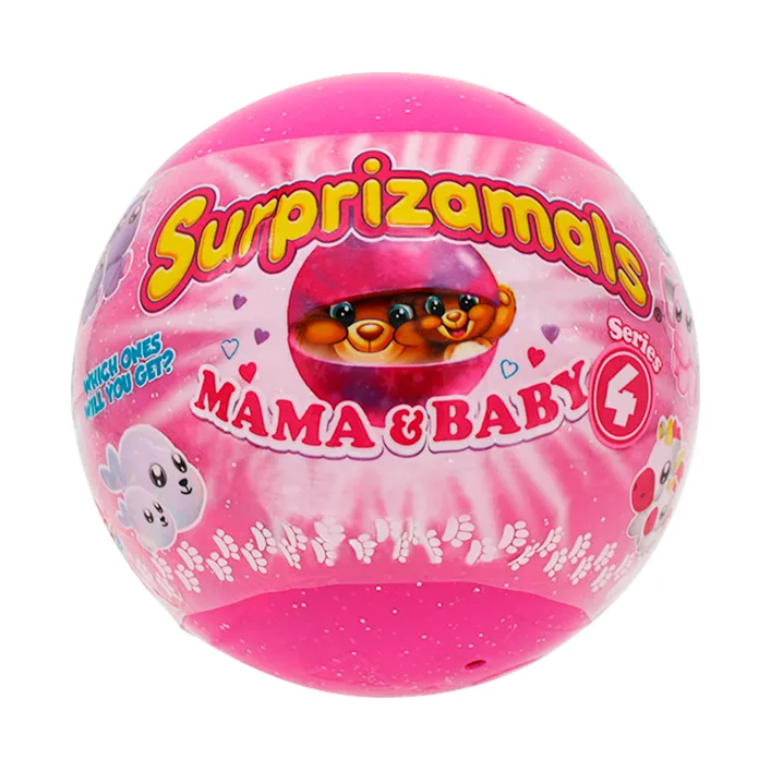Набір м’яких іграшок-сюрпризів у кулі SURPRIZAMALS S4 – МАМА ТА МАЛЮК (6 видів в асорт.)