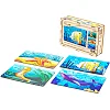 Деревянный пазл 4 в 1 "Морские жители" 15 элем. в рисунке PuzzleOK (Дер9653)