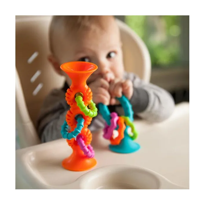 Прорезыватель-погремушка на присосках Fat Brain Toys pipSquigz Loops оранжевый (F165ML)