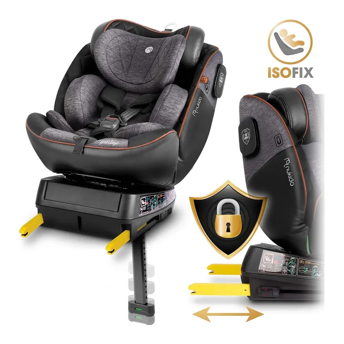 Автокресло Nukido Prestige Line ISOFIX 0-36 кг, черно-серое.