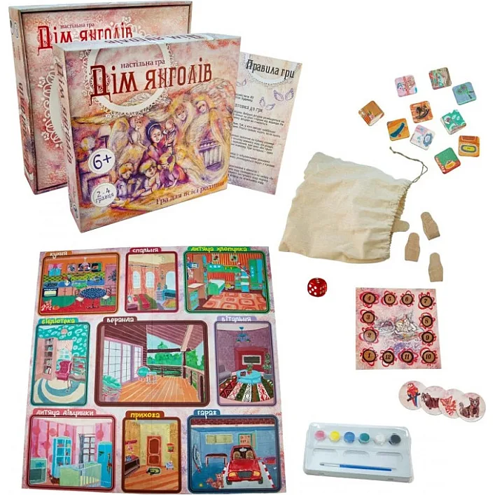 Настольная игра "Дом ангелов Strateg 30101, 5 деревянных фигурок